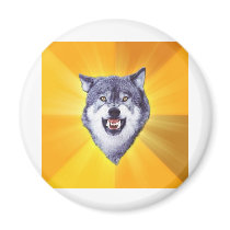 Courage Wolf Advice Animal Internet Meme Refrigerator Magnets
