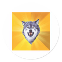Courage Wolf Stickers