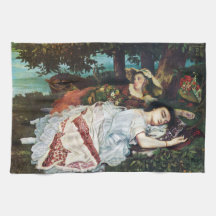 Courbet Young Ladies on the Banks of the Seine Hand Towel