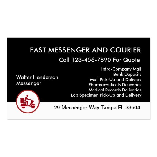 Courier And Delivery Services Business Card Zazzle