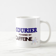 Courier Powered by caffeine Mugs