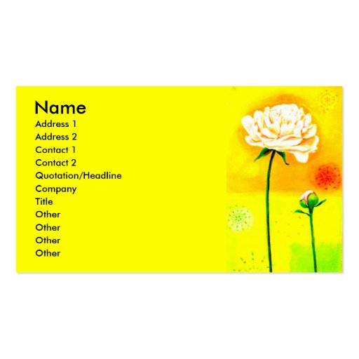 Course of Bloom Business Card Templates (front side)