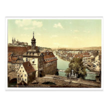 Court house, Bamberg, Bavaria, Germany vintage Pho Post Card
