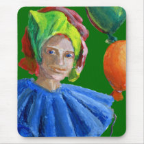 Court Jester Clown with Balloons Mousepad