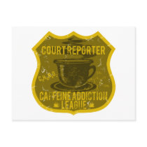 Court Reporter Caffeine Addiction League Post Cards
