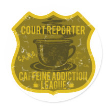 Court Reporter Caffeine Addiction League Sticker