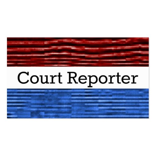 Court Reporter Patriotic Business Card (front side)