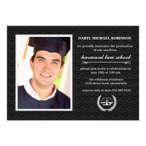 Court Symbol Photo Law School Graduation Invite