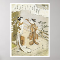 Courtesan and Attendant, Harunobu, 1760s Print