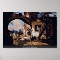 CourtesanAnd A SoldierBy Giovanni Antonio Guardi Print
