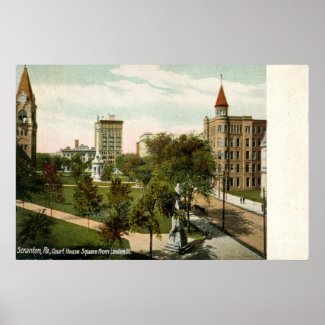 Courthouse Square, Scranton, PA 1910 Vintage print