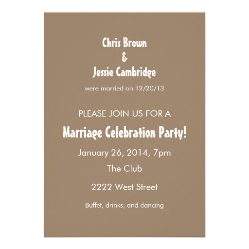 Courthouse Wedding Party Invitation