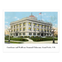 Courthouse World war Memorial club, Grand Forks ND Post Cards