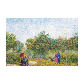 Courting Couples in the Voyer d'Argenson Park Gogh Gallery Wrapped Canvas