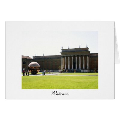 Courtyard in Vatican Museum Card by fmartincic