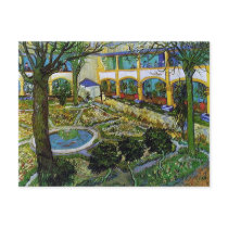 Courtyard of Hospital at Arles, Vincent van Gogh Postcard