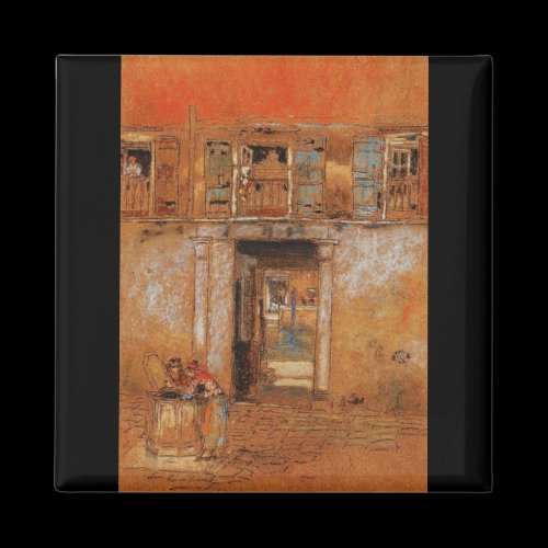Courtyard on Canal, grey and red by Whistler Refrigerator Magnets