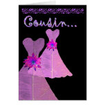 COUSIN Bridesmaid Invitation PINK Gown cards