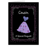 COUSIN - Bridesmaid - Purple Flowered Dress cards