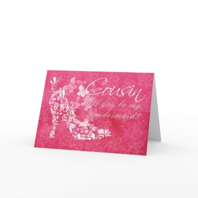 Cousin Bridesmaid, will you be my Bridesmaid greeting card
