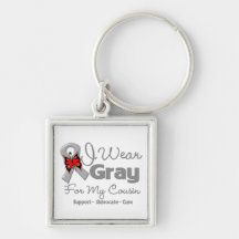 Cousin - Gray Ribbon Awareness Key Chain