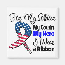 Cousin - My Soldier, My Hero Patriotic Ribbon Magnets