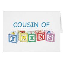 Cousin Twins Blocks Greeting Card