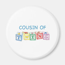 Cousin Twins Blocks Fridge Magnets
