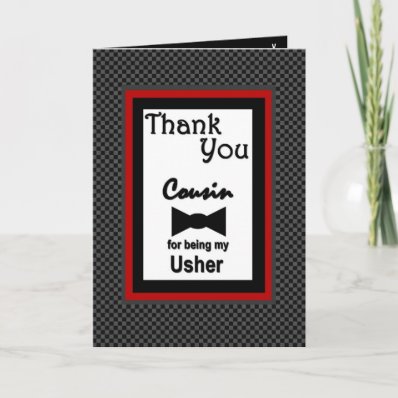 COUSIN Wedding Thank You with Bow Tie Cards