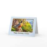 Cousin's Birthday Card with Robin on a Log