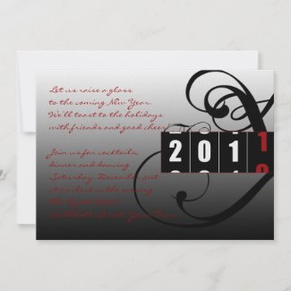Coutdown 2010 to 2011 New Years Eve Party invitation