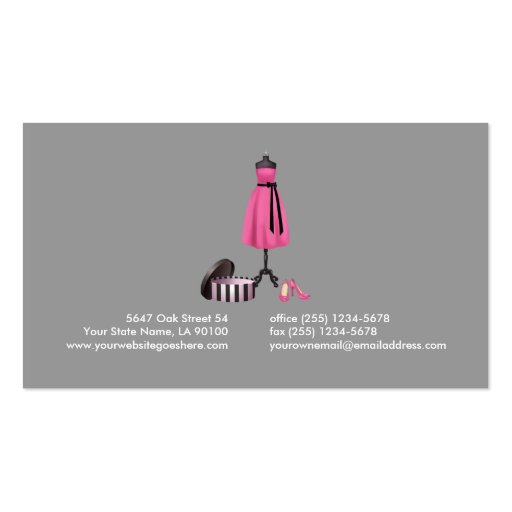 Coutoure Fashion Business Card (back side)