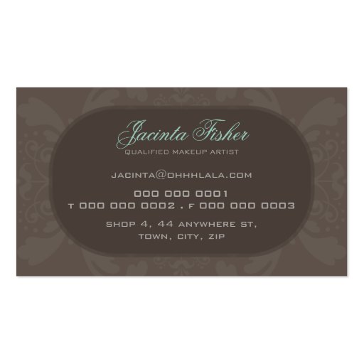 COUTURE BUSINESS CARD :: couture flourish 2L (back side)