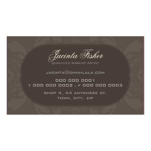 COUTURE BUSINESS CARD :: couture flourish 3L (back side)
