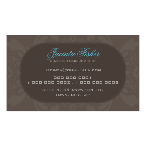 COUTURE BUSINESS CARD :: couture flourish 5L (back side)