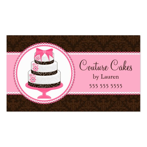 Couture Cake Bakery Business Cards (front side)
