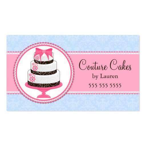 Couture Cake Bakery Business Cards (front side)