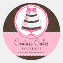 Couture Cakes Bakery Box Seals Round Stickers