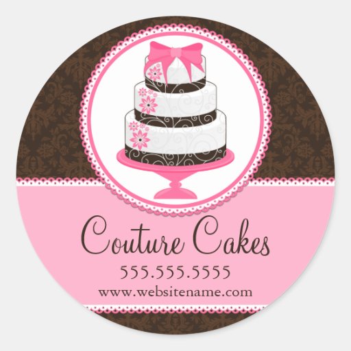 Couture Cakes Bakery Box Seals Classic Round Sticker Zazzle