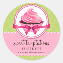 Couture Cupcake Bakery Box Seals Stickers