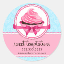 Couture Cupcake Bakery Box Seals Stickers