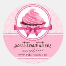 Couture Cupcake Bakery Box Seals Stickers