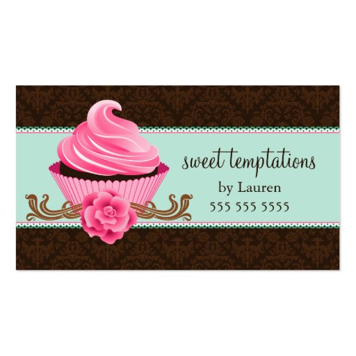 Couture Cupcake Bakery Business Cards (front side)