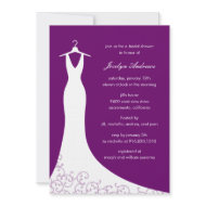 Couture Gown Bridal Shower Invitation (Purple) invitation