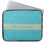 Couture inspired named blue 15 inch laptop case computer sleeves