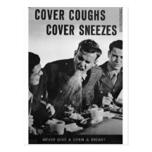 Cover coughs cover sneezes post card