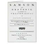 Cover of Sheet Music for Samson Cards