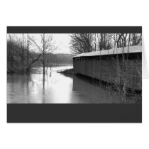 Covered Bridge in Flood - Card