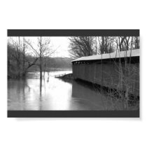 Covered Bridge in Flood posters