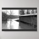 Covered Bridge in Flood posters